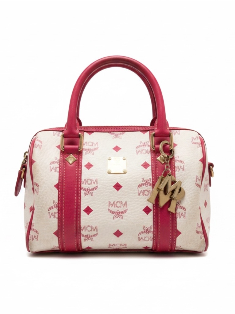MCM Authentic mini pink white bag Boston